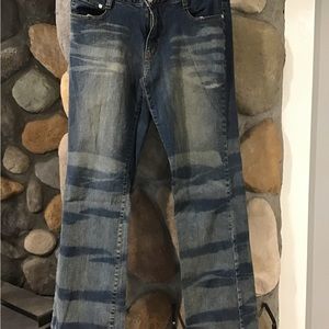 No Boundaries Blue Denim Stretch Bootcut Jeans juniors Size 9 Vintage